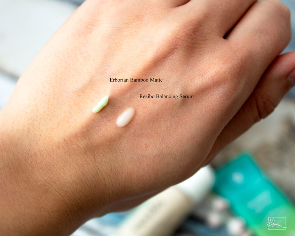 Serum balansujące Resibo i krem matujący Bamboo Matte Erborian